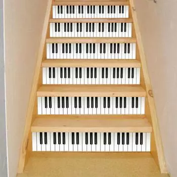 Клавиатура 2 шт. наклейка на лестницу съемный орнамент украшение дома фортепиано водонепроницаемые наклейки для дома