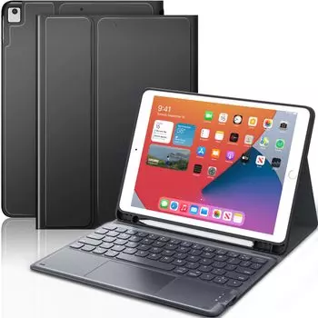 Клавиатура для iPad 9-го поколения Чехол-клавиатура для iPad 8-го поколения с тачпадом Чехол-клавиатура для iPad Чехол-клавиатура для iPad 7-го поколения Чехол-клавиатура BT чёрный