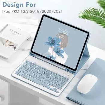 Клавиатура для iPad Pro 12,9, силиконовый флип-чехол с держателем для карандашей, чехол для iPad 12,9 дюймов, 3-й, 4-й, 5-й for ipadpro12.9 2018