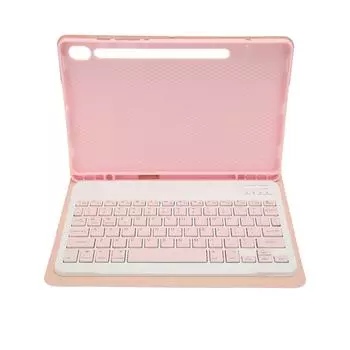 Клавиатура для планшета BT-подключение ПУ кожа Точные вырезы Водонепроницаемая Беспроводная клавиатура для Tab S9 розовый