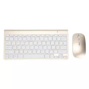 Клавиатура и мышь Combo Wireless 2.4G USB Ультратонкая портативная эргономичная износостойкая клавиатура и мышь золотистый