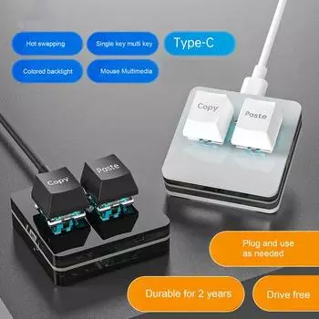 Клавиатура и вставка с интерфейсом клавиш Type-C, 2 механических механизма с возможностью горячей замены чёрный