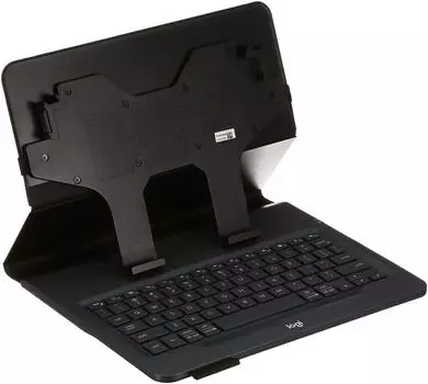 Клавиатура Logitech, совместимая с дюймовыми планшетами uK1050BK, черный чехол для планшета с клавиатурой, совместимый с iOS, ANDROID, ОС WINDOWS, UNIVERSAL FOLIO, 2 года чёрный