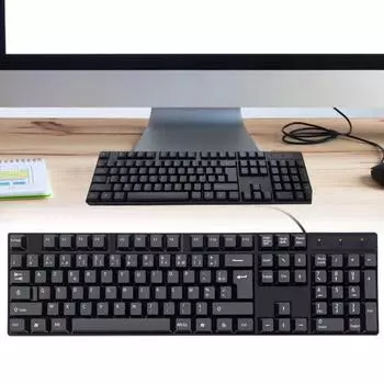Клавиатура Plug And Play, многоязычная компьютерная проводная клавиатура для русского, французского, арабского, испанского D