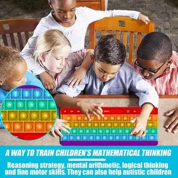 Клавиатура Push Bubble Сенсорная игрушка Редуктор для особых потребностей разноцветный