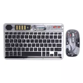 Клавиатура с беспроводной мышью BT5.1 Ультратонкая RGB-подсветка Бесшумная беспроводная клавиатура и мышь в комплекте чёрный