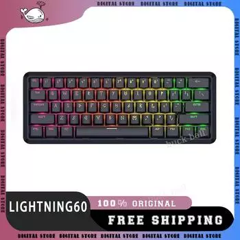 Клавиатура Waizowl Lightning60 с магнитным переключателем, проводная, с возможностью горячей замены, настраиваемая прокладка, игровая клавиатура Valorant, аксессуары для ПК-геймеров, подарок чёрный
