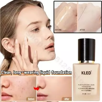 Kled Oil Control Concealer Foundation Lightweight, non-sticky makeup maintenance foundation for mixed oil skin, 1 piece, 02 LF100Fair complexion