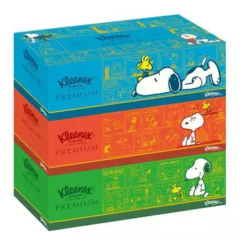 Kleenex Premium 320 штук 3 упаковки салфеток Снупи, (160 упаковок), коробки, белый