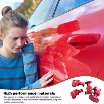 Клеевые вкладки для удаления вмятин на автомобиле, 4 шт., алюминиевый сплав, вкладки для удаления вмятин на автомобиле, инструменты для ремонта автомобилей для удаления повреждений красный