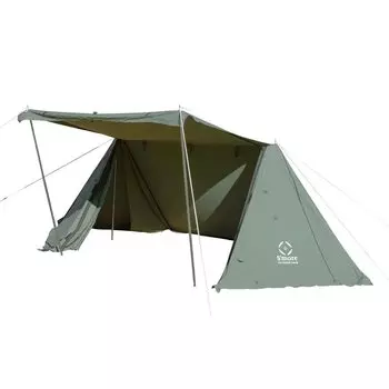 Kleine Base Solo Tent Polycotton TC Tent Military Mask Tent ARMY S more (Body GREEN)