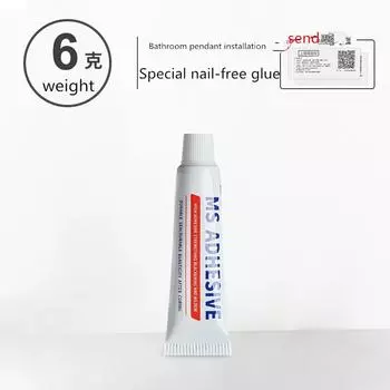 Клей без гвоздей для подвесок в ванной комнате Сильный жидкий гвоздь-быстросохнущий клей для стекла Белая полка для хранения в ванной без перфорации