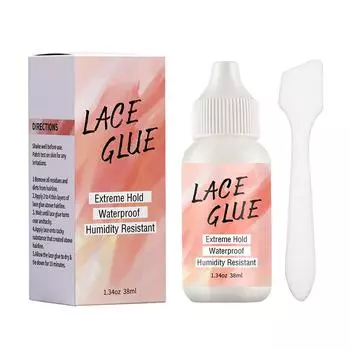 Клей для кружевных париков - экстремальная фиксация, водонепроницаемый и устойчивый к влажности для кружевных париков (38 мл с аппликатором) Клей для кружевных париков, сильный клей 38ML