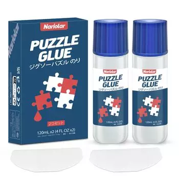 Клей для пазлов Nariolar Jigsaw Puzzle подходит для быстрого крепления и подвешивания 2 120 мл x 2, шпатель, пазлы, сушка, упаковки,