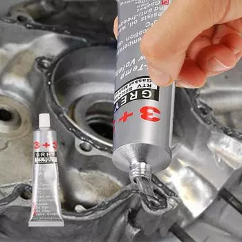 Клей для прокладок двигателя 3,5 унции силиконовый резиновый герметик, устойчивый к высоким температурам, клей для корпуса двигателя, заполнитель щелей для механического оборудования серый