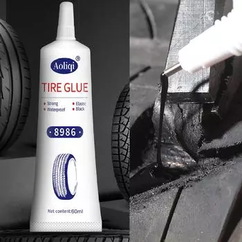 Клей для ремонта шин Жидкий прочный резиновый клей Черная резина Износостойкий некорродирующий клей Мгновенное прочное склеивание кожи белый