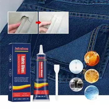 Клей для ткани, моющийся прозрачный постоянный клей, подходит для всех тканей, хлопка, кукол, 24 часа сохнет и водонепроницаем, 90 мл белый