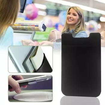 Клей-карандаш для мобильного телефона Hhone Hard Holder на кошельке, работающий как держатель кредитной карты чёрный