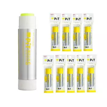 Клей-карандаш Tombow Pencil Stick Disappearing Color Pit S Neon Yellow Shaft Color Silver Set of 10 HCB-011BTU