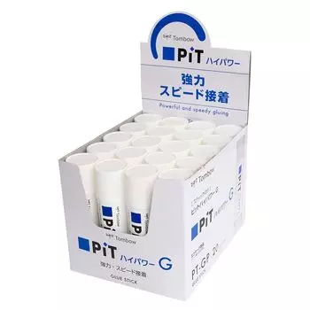 Клей-карандаш Tombow PiT High Power G размер 20 штук (Сильный/быстрый клей) (40г) ПТ-ГП-20П белый
