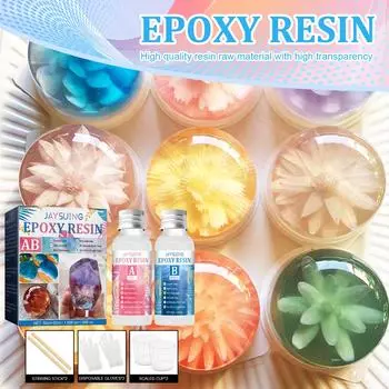 Клей на основе AB-смолы, высокая прозрачность и устойчивость к пожелтению, клей на эпоксидной смоле «сделай сам», клей-капля Ab, прозрачный кристаллический клей set