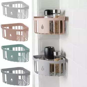 Клейкая полка для хранения в ванной комнате, настенное крепление для туалетной полки без перфорации One Size белый