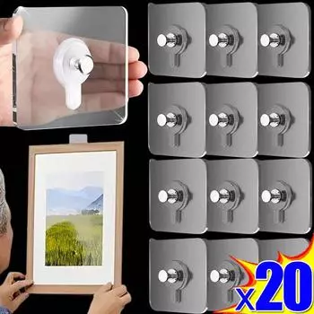 Клейкие гвозди Настенные крючки Прочные наклейки для плакатов Настенный крючок Шкаф Полка Колышки Настенные крючки Вешалки Кухня Ванная комната