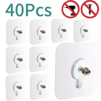 Клейкие гвозди Настенные крючки Прозрачные наклейки на винты Настенный крючок Шкаф Полка Колышки Настенные крючки Вешалки Кухня Ванная комната