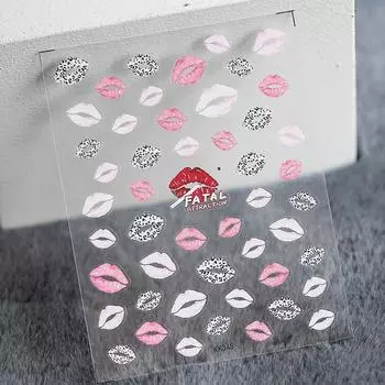 Клейкие красные губы 5D гравированные наклейки для ногтей маникюрные аксессуары украшения для ногтей своими руками нейл-арт 1