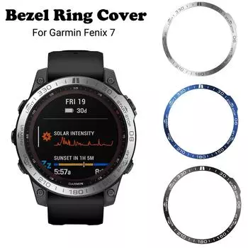 Клейкий чехол-бампер для умных часов, аксессуары, металлический ободок для Fenix 7, защитное кольцо, металлический корпус, протектор рамки One Size серебряный