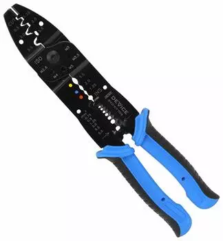 Клещи для обжима SK11 DEVICE Рукоятка из эластомерной смолы Совместимы с открытыми и изолированными клеммами DVC-CT709, цилиндрические, голые,