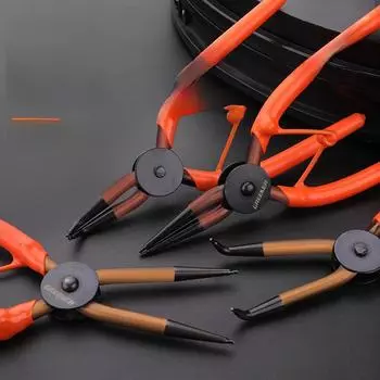 Клещи для стопорных колец Green Forest 7 : Внутренний/внешний изгиб, стопорное/запорное кольцо, желтая ручка 7-inch Internal Straight жёлтый