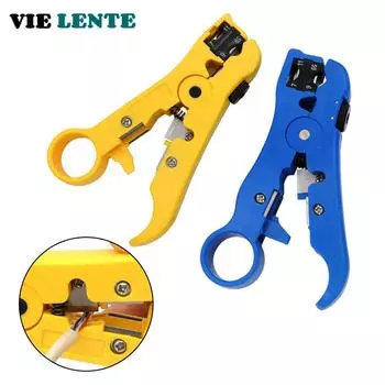 Клещи для зачистки коаксиального кабеля Клещи для зачистки кабеля кабельного телевидения Клещи для зачистки сетевого кабеля Плоскогубцы для зачистки касательных плоскогубцев Плоскогубцы-ножи жёлтый