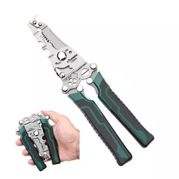 Клещи для зачистки проводов из высокоуглеродистой стали Многофункциональные нескользящие клещи для электрика Удобные складные клещи