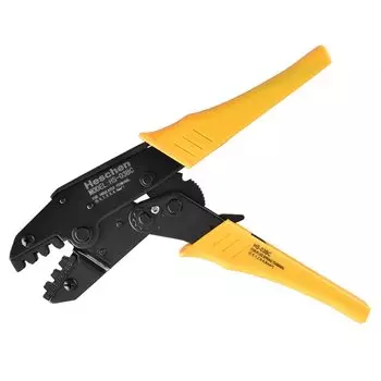 Клещи Heschen Ratchet Crimper для обжима клеммных розеток, желтые, HS-03BC, неизолированные и инструментальные, 0,5-6 мм (20-10 AWG),