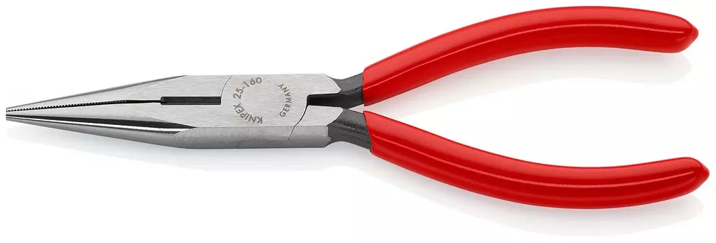 Клещи KNIPEX с пластиковым покрытием, ручка 2501-160, игольчатый носик (SB) 2501-160 чёрный