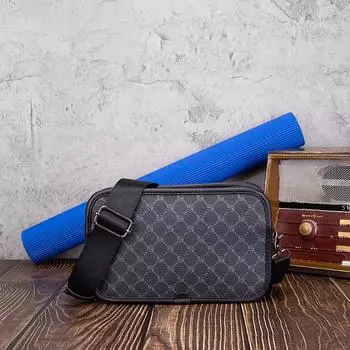 Клетчатая модная сумка через плечо, уличная трендовая маленькая сумка через плечо, корейская мужская сумка через плечо, маленькая квадратная сумка для отдыха и работы, мужская сумка One Size