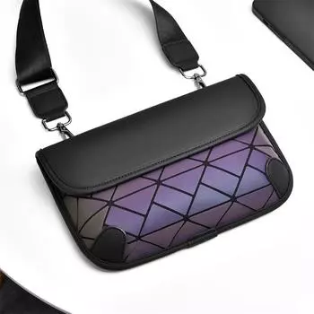 Клетчатая нагрудная сумка, сумка для мобильного телефона, мужская сумка через плечо, сумка через плечо чёрный