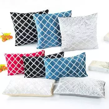 Клетчатая полосатая наволочка для дивана, украшение для дома, подушки, чехол для подушки для автомобиля, плюшевые аксессуары для наволочки Cojines 30*50cm красный