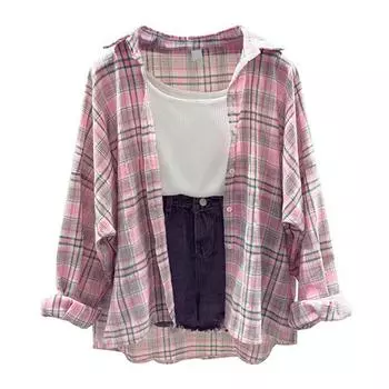 Клетчатая рубашка для женщин XL