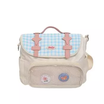 Клетчатая студенческая школьная сумка в стиле колледжа, женская, большая вместимость, сумка через плечо с принтом синий