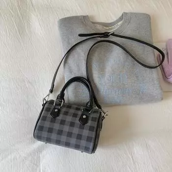 Клетчатая сумка-бант, ручная, сумка-мессенджер, женская, новая, модная, универсальная маленькая сумка