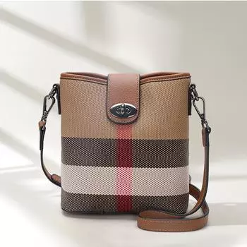 Клетчатая сумка-ведро, новая летняя универсальная нишевая сумка высокого класса на одно плечо для женщин