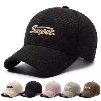 Клетчатая вышитая кепка с буквами, женская теплая уличная кепка на осень-зиму розовый