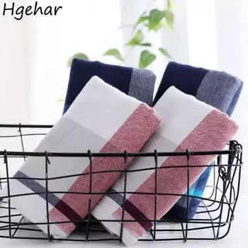 Клетчатое чистое хлопковое впитывающее бытовое для взрослых удобное приятное для кожи банное полотенце впитывающее универсальное прочное простое ежедневное 70x140cm красный