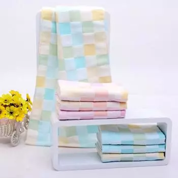 Клетчатое детское банное полотенце Хлопковое пеленальное одеяло Детские принадлежности Детское полотенце для младенцев зелёный