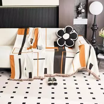 Клетчатое полотенце для дивана Новое современное простое полотенце для дивана из синели на все времена года 180*130cm