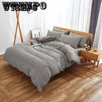 Комплект постельного белья из хлопка с рукавами из хлопка для стирки в воде, комплект постельного белья из трех частей для студенческого общежития Single (3pcs)
