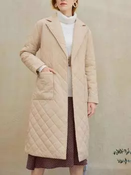 Клетчатые стеганые пуховые пальто женские свободные тонкие пуховые парки пальто винтажная верхняя одежда с поясом осенне-зимняя женская куртка оверсайз S зелёный