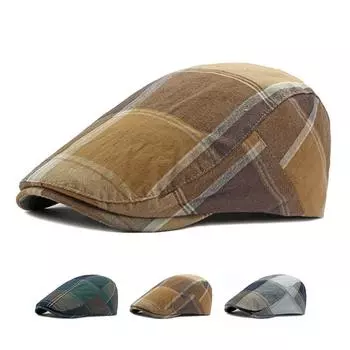 Клетчатый берет, кепки газетчика, женские весенне-летние винтажные кепки, мужские британские плоские кепки, шляпы художников Гэтсби, шляпа плюща, Gorro Hombre Boina 55-59cm серый